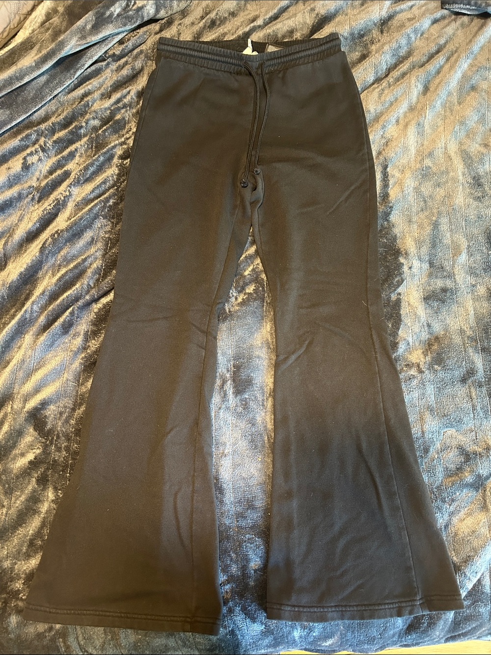 H&M Black Casual Sweatpants with Drawstring wide leg size small